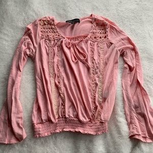 Cute Pink Shirt with Waist Band